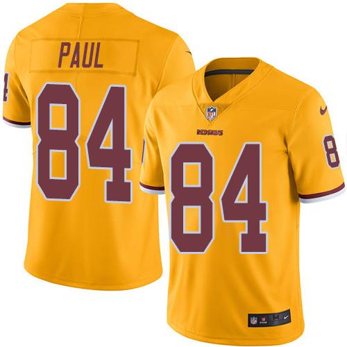 Nike Redskins #84 Niles Paul Gold Men's Stitched NFL Limited Rush Jersey - Click Image to Close